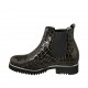 Woman's ankle boot with elastic bands in black and golden printed patent leather heel 3 - Available sizes:  32, 33, 34, 42, 43, 44, 45