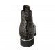 Bottines pour femmes avec élastiques en cuir verni imprimé noir et or talon 3 - Pointures disponibles:  32, 33, 34, 42, 43, 44, 45