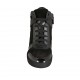Scarpa stringata da donna con cerniera in pelle, vernice e camoscio nero zeppa 6 - Misure disponibili: 33, 34