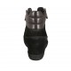 Woman's laced shoe with zippers in black leather, patent leather and suede wedge heel 6 - Available sizes:  32, 33, 34