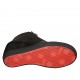 Woman's laced shoe with zippers in black leather, patent leather and suede wedge heel 6 - Available sizes:  32, 33, 34