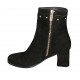 Stivaletto da donna con borchie e cerniera in camoscio nero tacco 6 - Misure disponibili: 32, 33, 34, 42, 43, 44, 45, 46