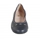 Woman's ballerina shoe in blue leather with white seams heel 1 - Available sizes:  42, 43, 44, 45, 46, 47
