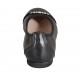 Bailarina para mujer en piel negra con estrases tacon 1 - Tallas disponibles:  42, 43, 44, 45, 46
