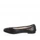 Ballerina da donna in pelle nera tacco 1 - Misure disponibili: 42, 43, 44, 45, 46, 47