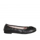 Woman's ballerina shoe with tassels in black leather heel 1 - Available sizes:  42, 43, 45