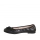 Woman's ballerina shoe with tassels in black leather heel 1 - Available sizes:  42, 43, 45