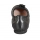 Ballerina da donna con nappine in pelle nera tacco 1 - Misure disponibili: 42, 43, 45