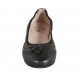 Ballerina da donna con nappine in pelle nera tacco 1 - Misure disponibili: 42, 43, 45
