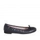 Ballerina da donna con fiocco in pelle blu tacco 1 - Misure disponibili: 42, 43, 44, 45, 46
