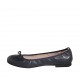 Woman's ballerina with bow in blue leather heel 1 - Available sizes:  42, 43, 44, 45, 46