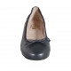 Ballerina da donna con fiocco in pelle blu tacco 1 - Misure disponibili: 42, 43, 44, 45, 46