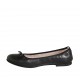 Woman's ballerina shoe in black leather with bow heel 1