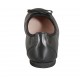 Woman's ballerina shoe in black leather with bow heel 1 - Available sizes:  42, 43, 45