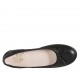 Woman's ballerina shoe in black leather with bow heel 1 - Available sizes:  42, 43, 45
