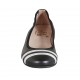 Woman's ballerina shoe in black and silver leather heel 1
