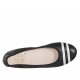 Woman's ballerina shoe in black and silver leather heel 1