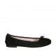 Ballerina da donna con fiocco in camoscio nero tacco 1 - Misure disponibili: 43, 44, 47