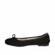 Woman's ballerina with bow in black suede heel 1