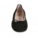 Woman's ballerina with bow in black suede heel 1 - Available sizes:  43, 44, 47