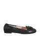 Woman's loafer with elastic band and tassels in black leather heel 1 - Available sizes:  42, 43, 44