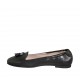 Woman's loafer with elastic band and tassels in black leather heel 1 - Available sizes:  42, 43, 44