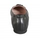 Woman's loafer with elastic band and tassels in black leather heel 1 - Available sizes:  42, 43, 44