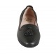 Woman's loafer with elastic band and tassels in black leather heel 1 - Available sizes:  42, 43, 44