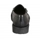 Woman's moccasin shoe with fringes and tassels in black leather wedge heel 3 - Available sizes:  43, 45
