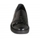 Mocasín para mujer con flecos y borlas en piel negra cuña 3 - Tallas disponibles:  43, 45