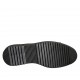 Woman's moccasin shoe with fringes and tassels in black leather wedge heel 3 - Available sizes:  43, 45