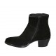 Woman's Texan ankle boot with zipper, elastic and studs in black suede heel 5