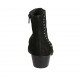 Woman's Texan ankle boot with zipper, elastic and studs in black suede heel 5
