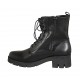 Bottines pour femmes stil combat avec lacets et fermetures éclair en cuir noir talon 5 - Pointures disponibles:  42, 43, 44, 45