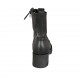 Woman's laced combat boot with zippers in black leather heel 5 - Available sizes:  42, 43, 44, 45