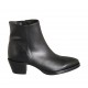 Stivaletto texano da donna con cerniera in pelle nera tacco 5 - Misure disponibili: 42, 43, 44, 46