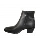 Woman's Texan ankle boot with zipper in black leather heel 5 - Available sizes:  42, 43, 44, 46