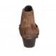 Botines tejanos para mujer con elasticos en gamuza brun claro tacon 5 - Tallas disponibles:  42, 43, 44, 45, 46