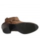 Woman's Texan ankle boot with elastic bands in tan brown suede heel 5 - Available sizes:  42, 43, 44, 45, 46