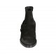 Woman's Texan ankle boot with elastic bands in black suede heel 5