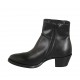 Woman's Texan ankle boot with zipper, elastic and studs in black leather heel 5