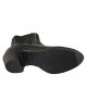 Stivaletto texano da donna con elastico, cerniera e borchie in pelle nera tacco 5 - Misure disponibili: 33, 42, 43, 44, 45, 46
