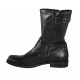 Botin para mujer con cremallera y hebillas en piel negra tacon 2 - Tallas disponibles:  43, 44, 45, 46