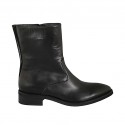Damenstiefelette mit Reissverschluss aus schwarzem Leder Absatz 3