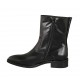 Woman's ankle boot with zipper in black leather heel 3