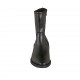 Woman's ankle boot with zipper in black leather heel 3
