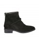 Bottines pour femmes en daim noir avec fermeture éclair posterieur talon 3 - Pointures disponibles:  42, 43, 44, 45, 46
