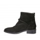 Woman's ankle boot in black suede with backside zipper heel 3