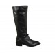 Damenstiefel mit Rei?verschluss am Hinterbein aus schwarzem Leder Absatz 3 - Verfügbare Größen:  42, 43, 44, 45, 46