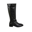 Damenstiefel mit Reiβverschluss am Hinterbein aus schwarzem Leder Absatz 3